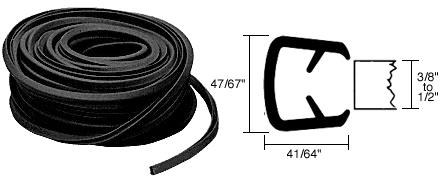 CRL QuickEdge Trim for 3/8 in to 1/2 in Grips Edges From .250 in to .500 in - 150 Feet