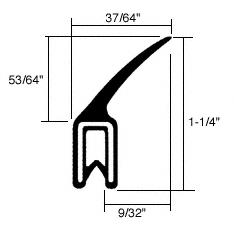 CRL Vertical Fin Trim Seal - Flange Size: .079 in to .099 in