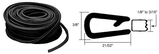 CRL QuickEdge Long Leg Single Lip Trim Grips Edges From .085 in to .210 in - 100 Feet