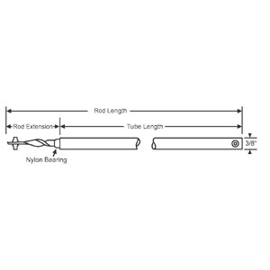 Window Balance, Tubular, Non-Tilt, Standard Rod, White Bushing - 10"