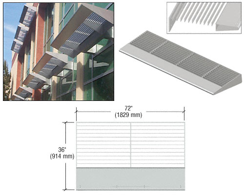 CRL Metallic Silver 6' 7700 Series Aluminum Sunshade Systems