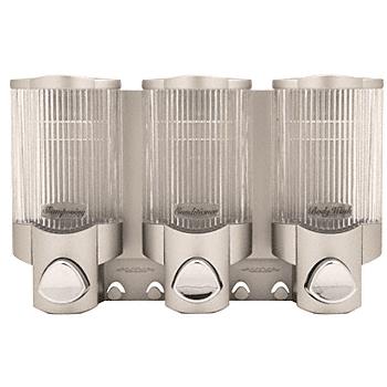 Satin Chrome Wall Mounted Triple Dispenser
