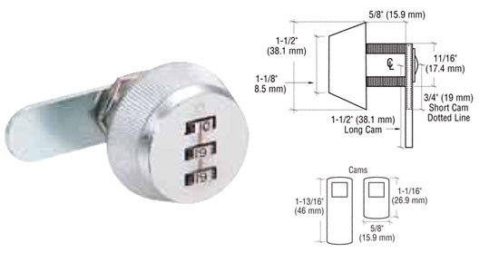 CRL Chrome Plated Combination Lock