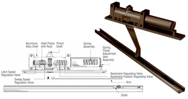 CRL Dark Bronze Norton 7900 Series Non-Hold Open Left Hand Interior Door Closer