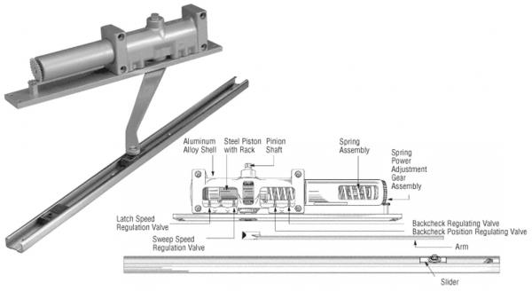 CRL Aluminum Norton 7900 Series Non-Hold Open Right Hand Interior Door Closer