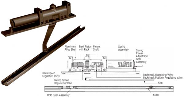 CRL Dark Bronze Norton 7900 Series Hold Open Right Hand Exterior Door Closer - REPLACMENT PART 7900BF1HRDU