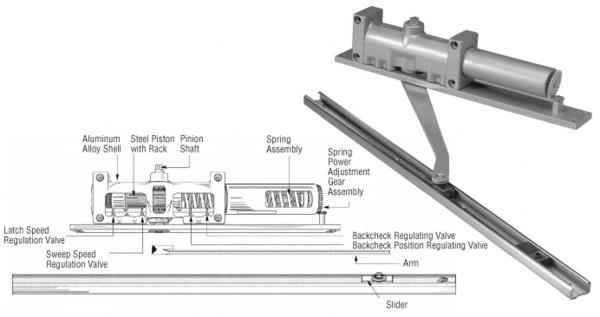 CRL Aluminum Norton 7900 Series Non-Hold Open Left Hand Exterior Door Closer