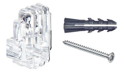 CRL 1/8" Clear Mirror Clip, Screw and Anchor Set - Package