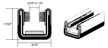 CRL Flexible Unbeaded Glass Run Channel for Jeep, Dodge and White Trucks - 60 in long