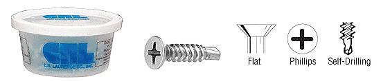 CRL 8 x 3/4" Flat Head Phillips Self-Drilling Stainless Steel Screws - Package of 100