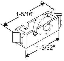 STB Window Roller Assembly, Steel Wheel, 17/32" Diameter - Package