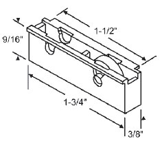 STB Window Roller Assembly, Steel Wheel, 17/32" Diameter - Package