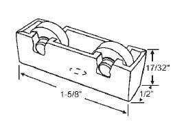 STB Window Roller Assembly, Steel Wheel, 17/32" Diameter - Package