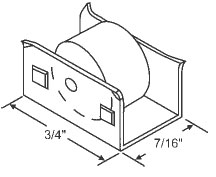 STB Window Roller Assembly, Nylon Wheel, 15/32" Diameter - Package