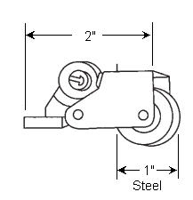 STB Sliding Screen Door Roller Assembly, Steel Wheel, 1" Diameter, Right Hand