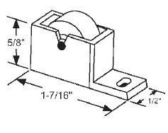 STB Window Roller Assembly, Brass Wheel, 5/8" Diameter - Package