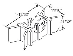 STB Window Roller Assembly, Nylon Wheel, 17/32" Diameter