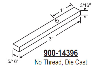 STB Die-Cast Pivot Bar for Tilt Windows, No thread