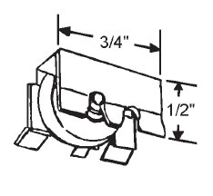 STB Window Roller Assembly, Steel Wheel, 1/2" Diameter - Package