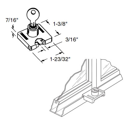 Keyed Security Lock for Aluminum Framed Windows
