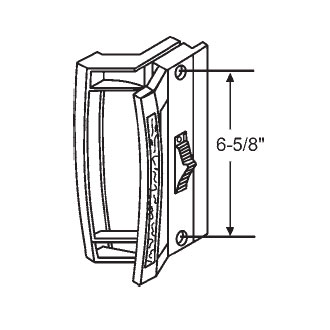 STB Sliding Glass Door Handle Set, Hook Style, Non-Keyed, Black, 6-5/8" Screw Holes