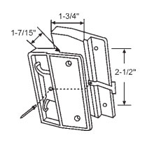 STB Sliding Patio Screen Door Latch and Handle Set, 2-1/2" Screw Holes