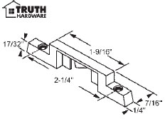 STB Hung and Sliding Keepers, Face Mounted, Beige, 2-1/4" Screw Holes