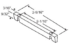 STB Hung and Sliding Keepers, Face Mounted, Beige, 2-1/16" Screw Holes