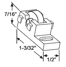 STB Window Roller Assembly, Steel Wheel, 17/32" Diameter - Package