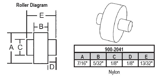 STB Sliding Window Replacement Roller, Nylon Wheel, with Fixed Axle, 7/16" Diameter - Package