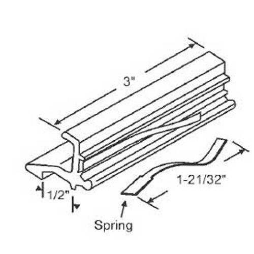 STB Sliding Window Latch and Pull, Extruded Aluminum, with Spring, Mill, 3"