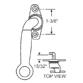 STB Casement Window Locking Handle with Pole Ring, Left Hand, White Bronze, 1-3/8" Screw Holes