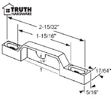 STB Hung and Sliding Keepers, Face Mounted, Beige, 1-15/16" Screw Holes