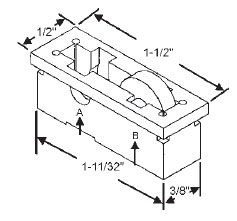 STB Window Roller Assembly, Steel Wheel, 17/32" Diameter - Package