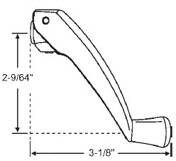 STB Window Operator Handle, Crank Type, Folding, Brass, 3/8"-11 Spline Size