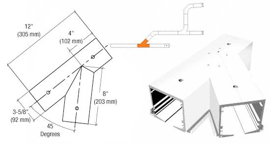 CRL SPS Flanged Self-Guiding 135 Degree Left Hand Intersection With Forced Diverter-White Powder Painted