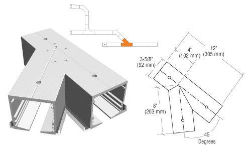 CRL SPS Flanged Self-Guiding 135 Degree Right Hand Intersection-Mill Aluminum With Forced Diverter