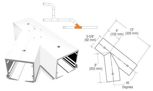 CRL SPS Flanged Self-Guiding 135 Degree Right Hand Intersection-White Powder Paint With Forced Diverter