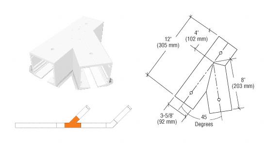 CRL SPS Flanged Self-Guiding 135 Degree Left Hand Intersection-White Powder Paint