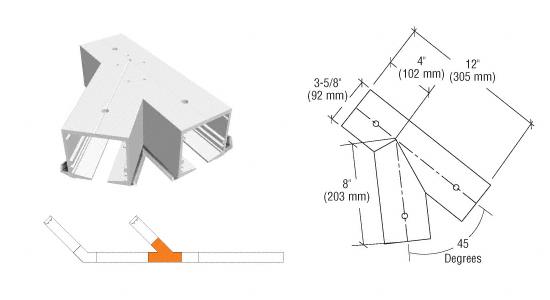 CRL SPS Flanged Self-Guiding 135 Degree Right Hand Intersection-Mill Aluminum