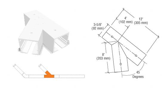CRL SPS Flanged Self-Guiding 135 Degree Right Hand Intersection-White Powder Paint