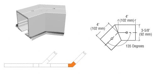 CRL SPS Flanged Self-Guiding 135 Degree Corner-Mill Aluminum
