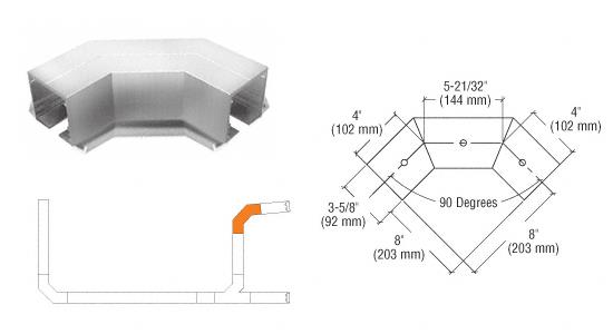 CRL SPS Flanged Self-Guiding 95 Degree Corner-Mill Aluminum