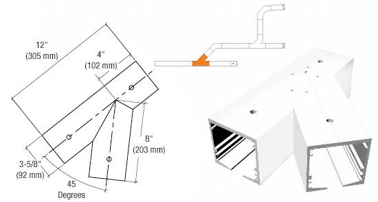CRL SPS Standard Self-Guiding 135 Degree Left Hand Intersection With Forced Diverter-White Powder Painted