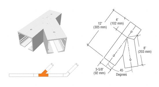 CRL SPS Standard Self-Guiding 135 Degree Left Hand Intersection-Mill Aluminum