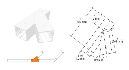 CRL SPS Standard Self-Guiding 135 Degree Left Hand Intersection-White Powder Paint