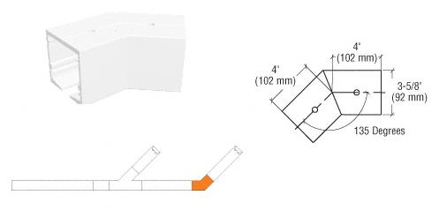 CRL SPS Standard Self-Guiding 135 Degree Corner-White Powder Paint