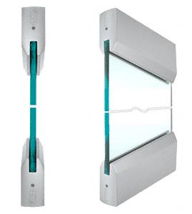 CRL SPS Style 91 - 4" Tapered Rails Top and Bottom for 1/2" Glass-Brushed Stainless