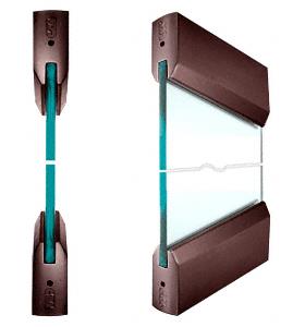 CRL SPS Style 91 - 4" Tapered Rails Top and Bottom for 1/2" Glass-Dark Bronze Anodized