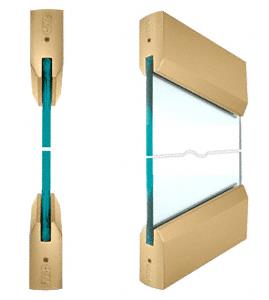 CRL SPS Style 91 - 4" Tapered Rails Top and Bottom for 1/2" Glass-Polished Brass
